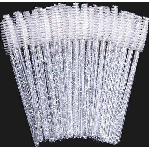 Zwellbe Disposable Crystal Eyelash Brush Comb 25/50Pcs/pack Eye Lashes Extension Mascara Wands Makeup Professional Beauty Tool