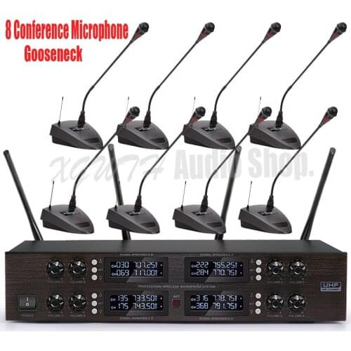 UHF Digital Wireless Audio Microphone Mic System Handheld Headset Meeting Conference Desktop Gooseneck Mic Adjustable Frequency