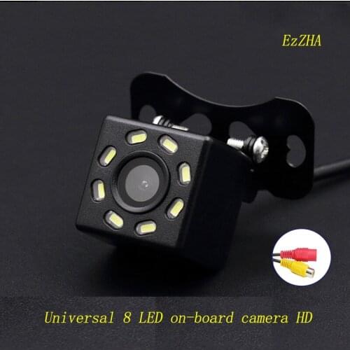 EzZHA Universal 8 LED Car Camera HD CCD Night Vision Auto Rear View Camera 170 Wide Angle Backup Parking Vehicle Camera