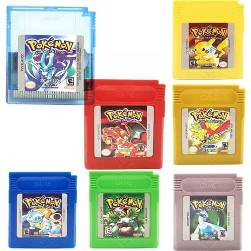 Video Game for 16 Bit Cartridge Pokemon Game Console Card Series Blue Green Silver Crystal Yellow Red Golden Version