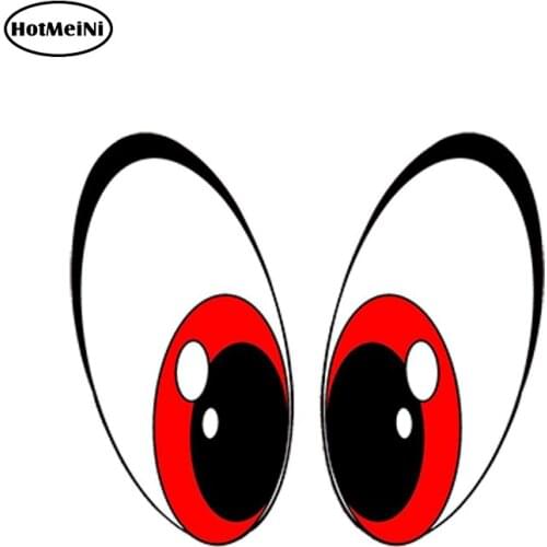 HotMeiNi 13cm x 11cm Car Sticker Vinyl Funny Stickers Eyes Cartoon Red Auto Moto Bike Car Truck Tuning Waterproof Car Styling