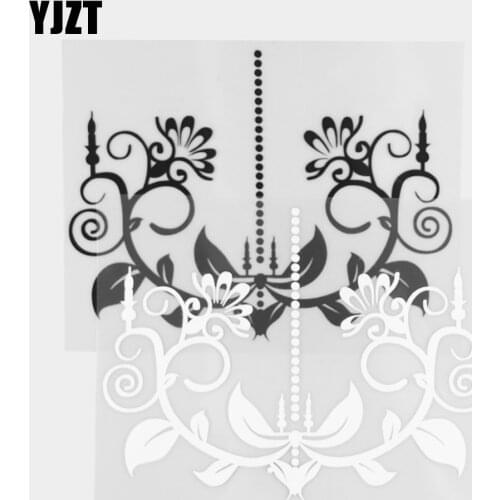 YJZT 16×12CM Car Sticker Fashion Chandelier Body Decoration Creative Vinyl Decal Black/Silver 20D-0371