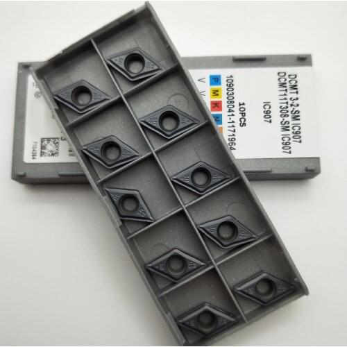10pcs DCMT11T308-SM IC907 DCMT 3-2-SM IC907 Cemented carbide inserts CNC blade lathe tool