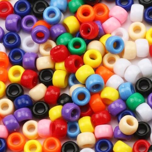 100Pcs 6*9mm Colorful Mixed Big Hole Spacer Acrylic Beads Handmade Garment Beads For Jewelry Making Diy Clothing Sewing Crafts