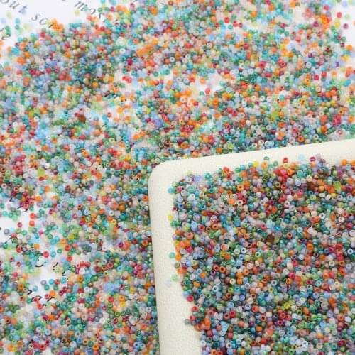 2mm 2000pcs Color Transparent Frosted Glass Rice Bead Separation Bead DIY Handmade Necklace Hair Jewelry Accessories Material