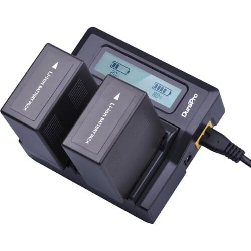 2Pcs VW-VBG6 VWVBG6 VBG6 Li-Ion Batteries + LCD Dual Ultra Fast Charger for Panasonic Camcorder Battery and Panasonic AG-AC160A