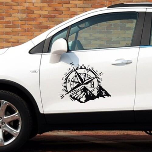 2Pcs Car Door Side Stickers Vinyl Film Auto Decoration Compass Decal Waterproof SUV Styling Automobiles Car Tuning Accessories
