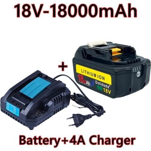 2021 new bl1860 rechargeable battery 18V 18000mah Li ion Makita 18V battery bl1840 bl1850 bl1830 bl1860b + 4A charger