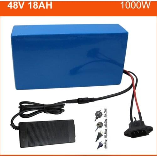 48V 1000W Electric Bike Battery 48V 18AH 500W 48V lithium 18650 bicycle Scooter E-Bike battery Pack 54.6V 2A Charger