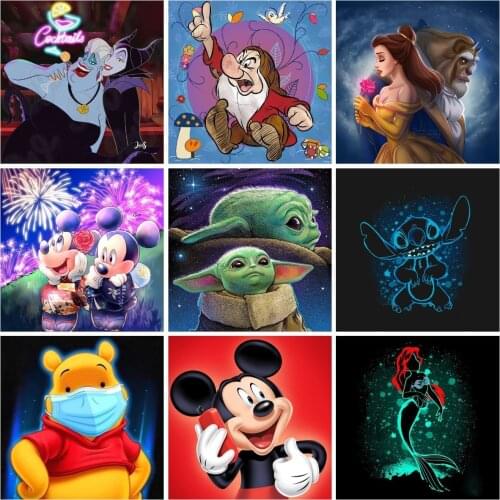 5D Diy Diamond Painting Disney Villain Evil Witch Ursula Maleficent Diamond Embroidery Cross Stitch Art Mosaic Home Decor Gifts