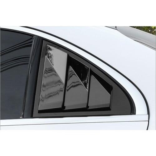 Car Styling Rear Window Triangle Shutters Decorative Stickers Trim Black For Mercedes Benz W205 W176 W177 C117 CLA A C Class