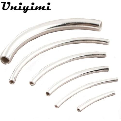 10Pcs/Lot 925 Silver Jewelry Bead Connector Tubes With Round Shape DIY Necklace Bracelet Different Size Real Craft Accessories