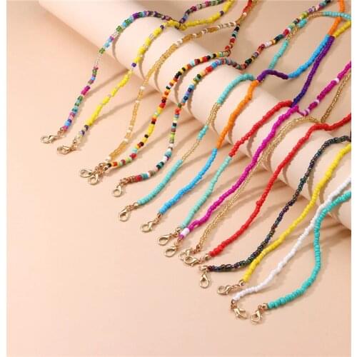 10 Colors Fashion Reading Glasses Chain Retro Beads Eyeglass Sunglasses Spectacle Cord Neck Strap String Mask Chain Eye wear