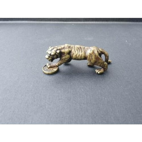 China Pure Brass Copper Tiger Small Statue