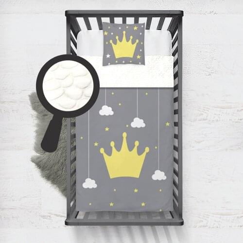 Kids Minky Blanket Super Soft and Warm Blankets Children for Couch and Bed Yellow Crown Star Model 079