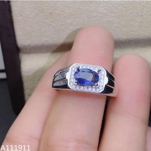 KJJEAXCMY fine jewelry 925 sterling silver inlaid natural sapphire gemstone popular ring support detection exquisite