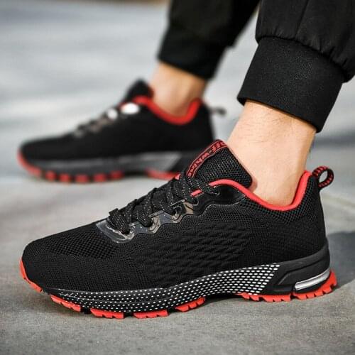 Large size 38-45 mens sports shoes outdoor fly woven breathable mens shoes casual fashion air cushion running shoes