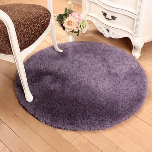 European-Style round Silk Wool Floor Mat Living Room Bedroom Chair Computer Chair Floor Mat