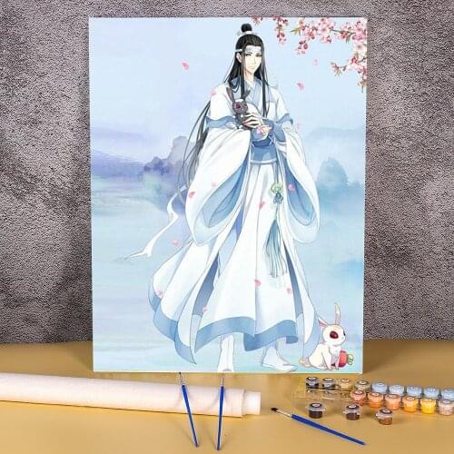 Mo Dao Zu Shi DIY Paint By Numbers Set Oil Paints 50*70 Canvas Painting Handmade For Adults Wholesale