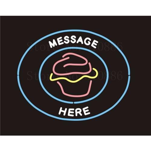 Custom NEON Sign Board Ice Cream Glass Tube Beer Bar Club Pub Party Display Store Shop Light Signboard Signage Signs 17*14"