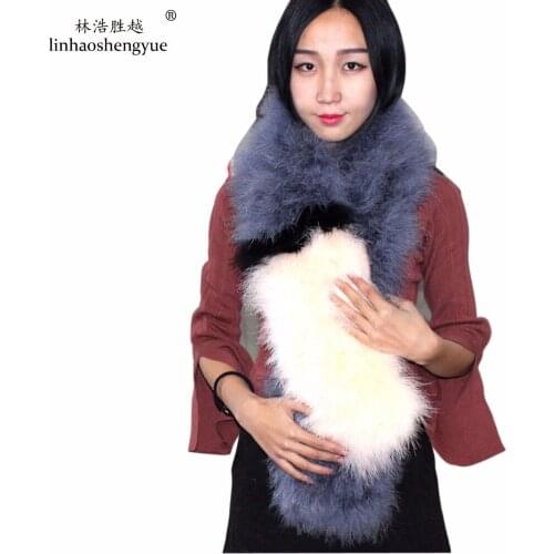 Linhaoshengyue New Fashion Ostrich Hair Scarf