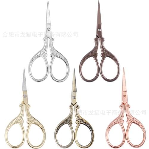 2pcs lot Retro scissors DIY cross embroidery dressing table exquisite small scissors left handed scissors trimming scissors