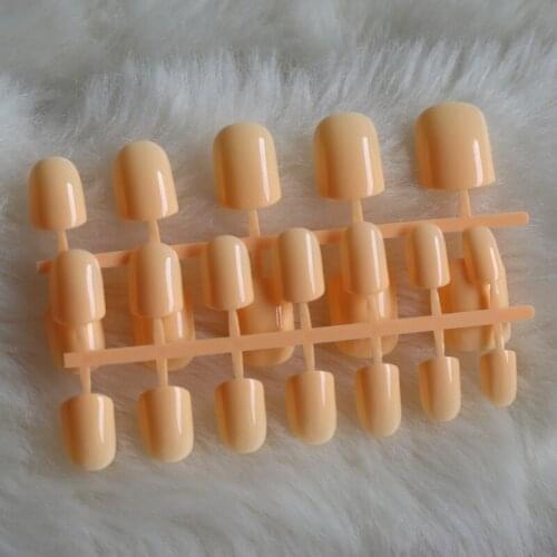 2020 solid color candy false nails short round head 24pcs Must-haves yellow N200