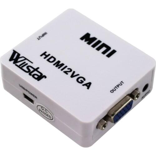 HDMI to VGA Converter HDMI to VGA with Audio Adapter Video 1080P Digital to Analog Video Audio For PC HDTV