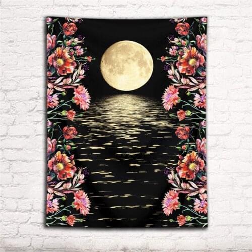 Garden Floral Full Moon on Lake Tablecloth Table Cover Home Decoration