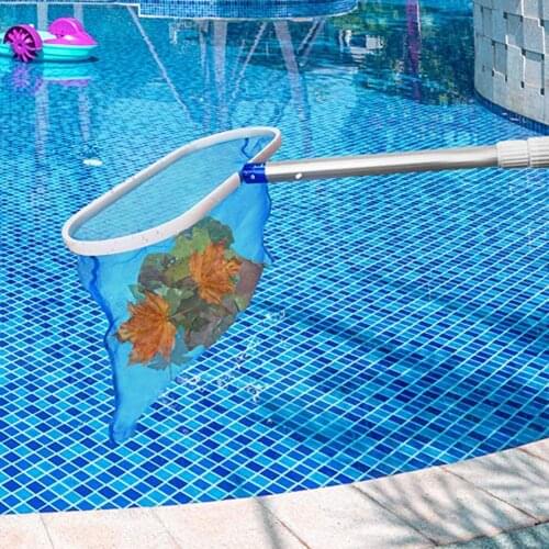 Skimmer Net With Adjustable Detachable Telescopic Pole Deep Bag Net Water Surface Debris Cleaning Net Swimming Pool Accessories