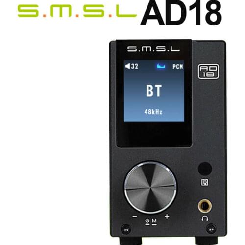 SMSL AD18 Full digital Amplifier & DAC 80W*2 DSP HIFI Bluetooth 4.2 NFC Optical/Coaxial USB DAC Decoder with Remote Control