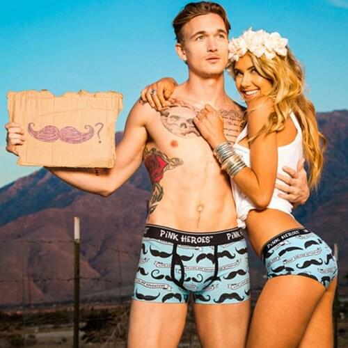 PINK HEROES Underpants Roller Defence Fade Cartoon Pattern Man Straight Angle Pants Underwear Boxershorts Men Male Panties