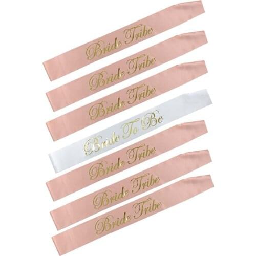 Hen Party Bride to Be Sash Hen Do Sash Decoration Pink Team Bride for Bachelorette Party Bridal Shower Gold Letter HW66