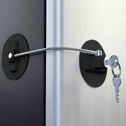 Fridge Freezer Lock With Key Door Window Child Safety Door Security Lock For Prevent Children Security Lock Home Accessories