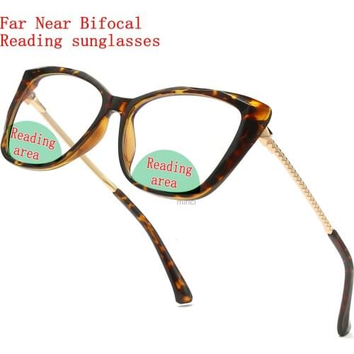 Hot 20201 New Multifocal Reading Glasses for Women Presbyopia Hyperopia Transition Sunglasses Photochromic Bifocal Reader NX