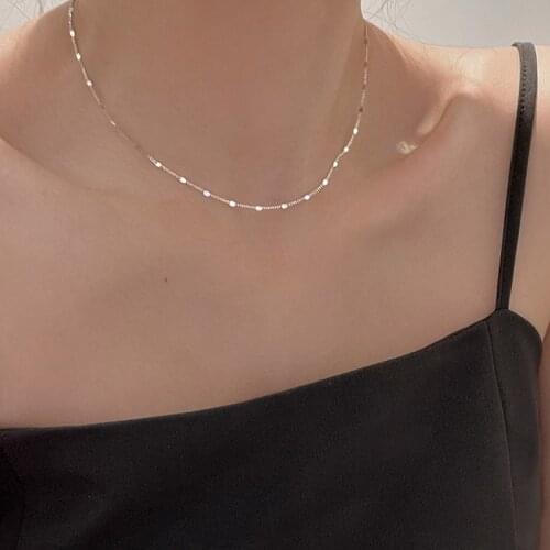 925 Sterling Silver Necklaces & Pendants Choker Statement For Women Girls Jewelry dz613