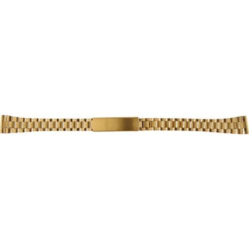 Gold Stainless Steel Curved End Metal Bracelet Wrist Watch Band 12mm-20mm