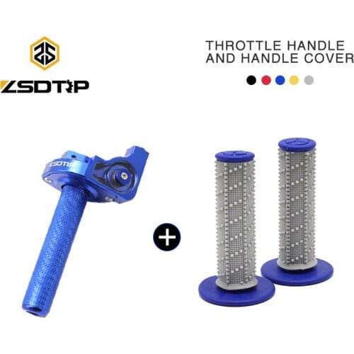 ZSDTRP Motorcycle CNC Aluminum Throttle Grip Quick Twister + Handle Grips For Honda CRF50 70 110 IRBIS 125 250 Dirt Bike Racing