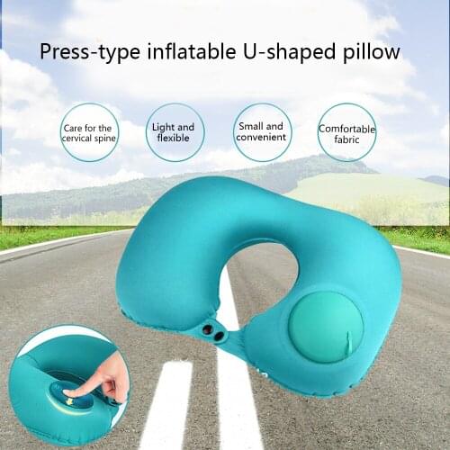 1PC Inflatable Neck Pillow Portable U Shape Air Pillow Body Neckrest Headrest Neck Cushion for Travel Office Car Nap Dropshippin