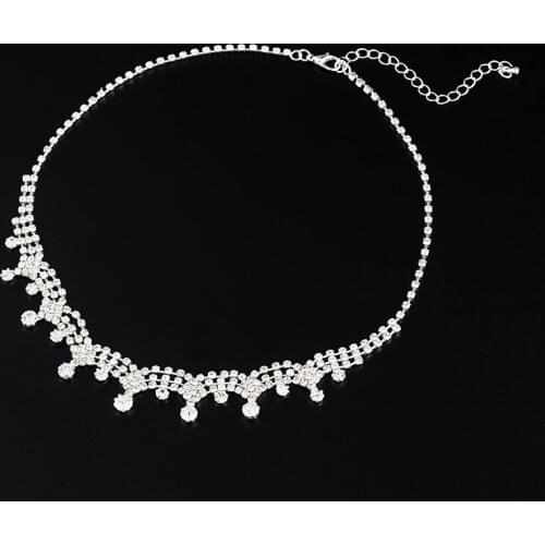 2019 Hot Selling Rhinestone Crystal Gem Luxury Collar Chocker Chunky Y necklace Women jewelry Accessories N389