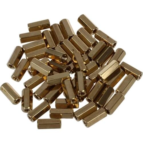 ABSF 50 Pcs Hexagonal 11mm Length M3 Female Thread PCB Standoff Spacers
