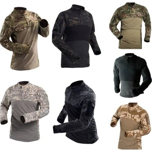 7 Styles Army Military Tactical Shirt Long Sleeve Combat Shirts Men Camouflage Clothes Outdoor Hiking Hunting T Shirt Quick Dry