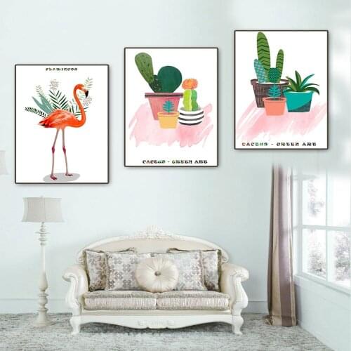 Watercolor Ostrich Plants Canvas Print Painting Art Painting Poster Wall Pictures For Home Decoration Unframed
