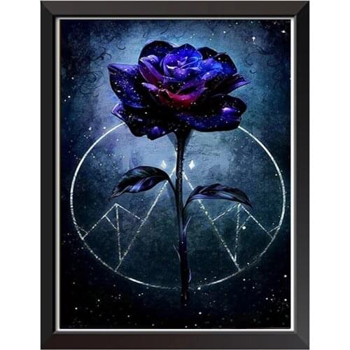 Diamond embroidery Purple Rose crystal round diamond painting 3d picture of Diamonds wall decor Colorful Flower art, A493