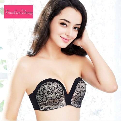 Seamless Invisible Bra Wireless Strapless Lace Sexy Bra Massage Anti-Slip Wedding Party Underwear Women Sexy Lingerie