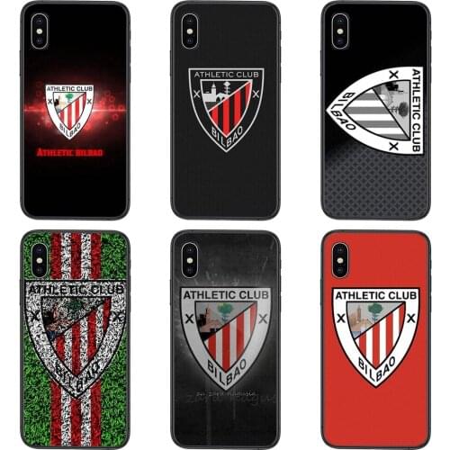 For iPhone 11 12 Mini Pro 5 5S SE 5C 6 6S 7 8 X 10 XR XS Plus Max Athletic Club Bilbao Fc Logo Black Etui Painting Back Soft