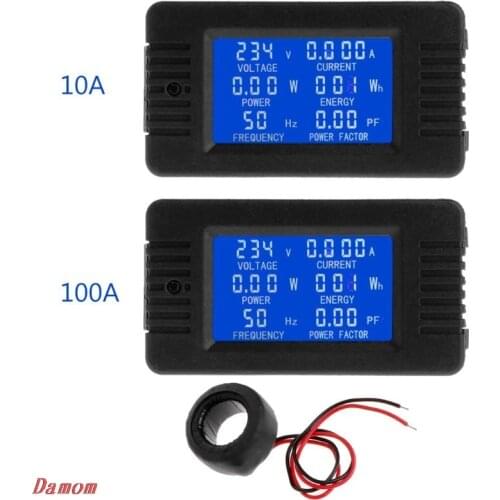 Digital Voltage Energy Meter Frequency Power Current Power factor Panel Watt Combo Indicator 80~260V 110V 220V