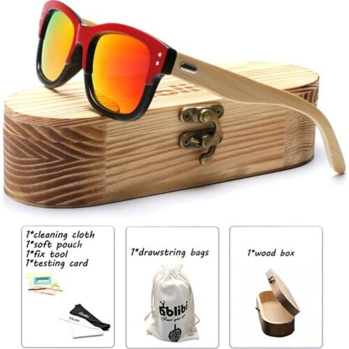 Wooden Sunglasses Men,Polarized Wood Sunglasses Men Square Frame UV400 Women Red Sunglasses gafas de sol mujer