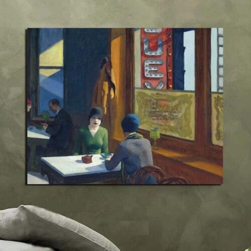 Edward Hopper Talking Person Canvas Painting Prints Living Room Home Decoration Modern Wall Art Oil Painting Posters Pictures