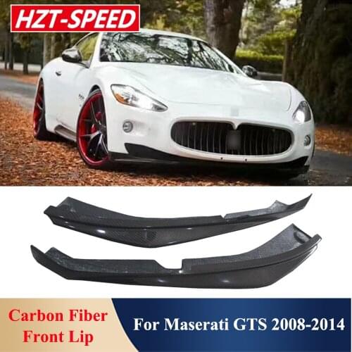 GT Real Carbon Fiber Car Front Bumper Lip Side Splitter Aprons Car Body Modification Kit For Maserati GTS 2008-2014